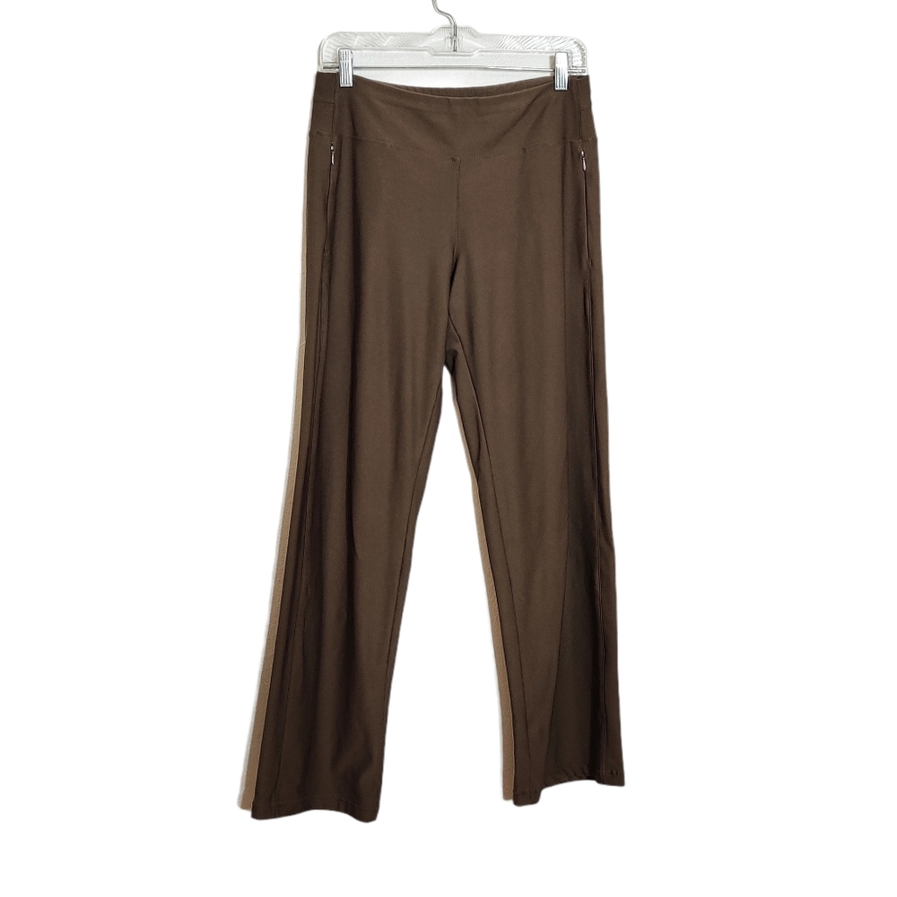 Lucy Brown Wide Leg Pants High Rise Athletic Sz S